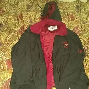 Vintage 90' Champion Virginia Tech Zip up Pullover